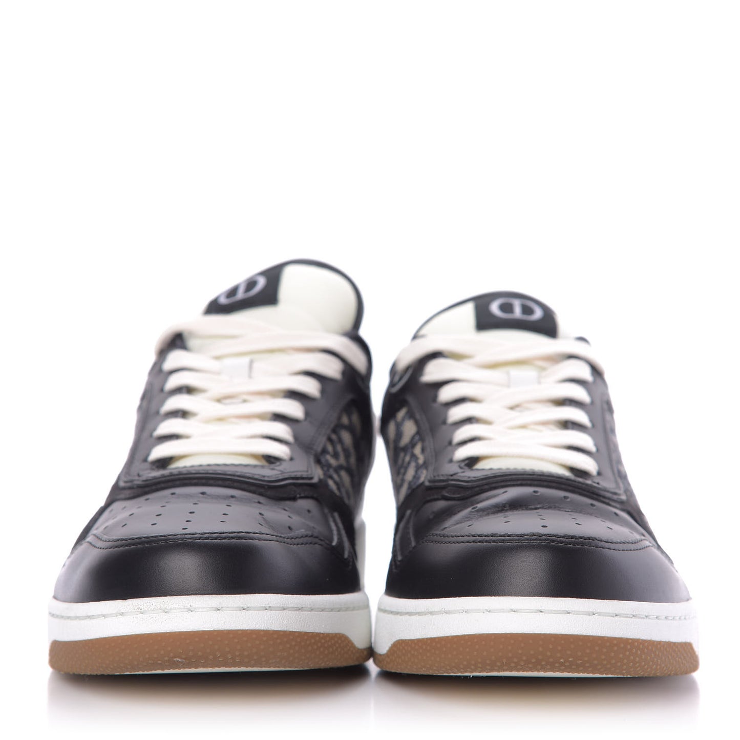 Smooth Calfskin Jacquard Oblique Mens B27 Low Top Sneakers 43 Black Blue