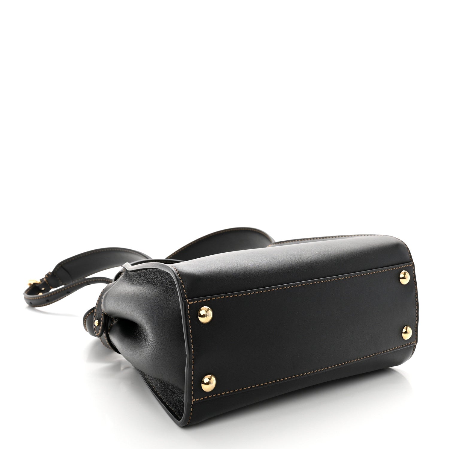 Fendi Vitello King Canvas Chinese New Year Tiger Embroidered Mini Peekaboo Iconic Satchel Black Dark Yellow 4 of 10