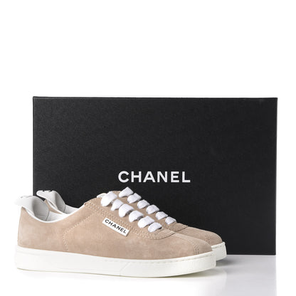 Chanel Suede Calfskin Womens Sneakers 36 Dark Beige 10 of 10