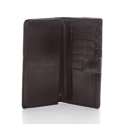 Gucci Guccissima Margaux Calfskin Metal Bar Continental Flap Wallet Chocolate 6 of 7