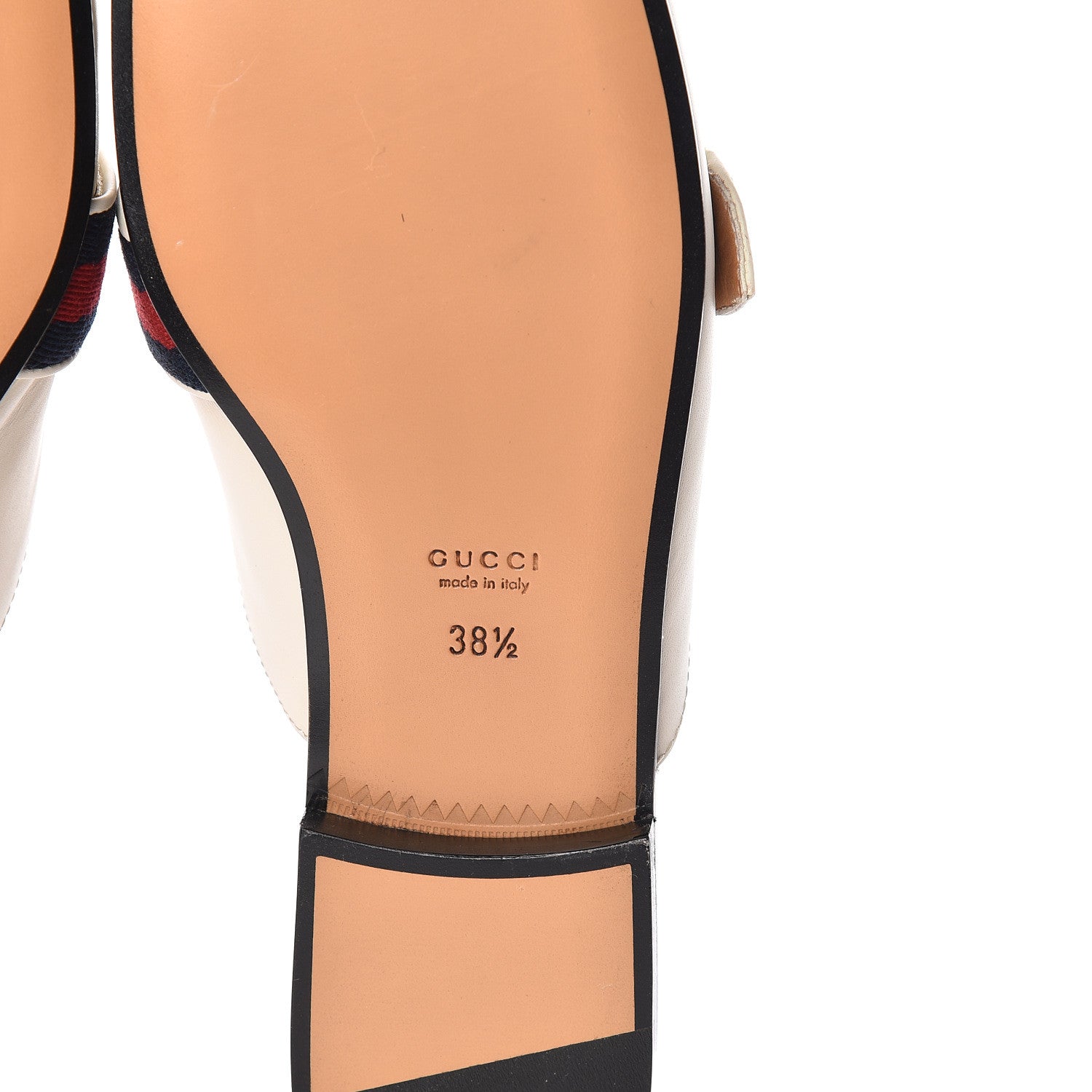 Gucci Calfskin Web Womens Peyton GG Slippers 38.5 Mystic White 6 of 9