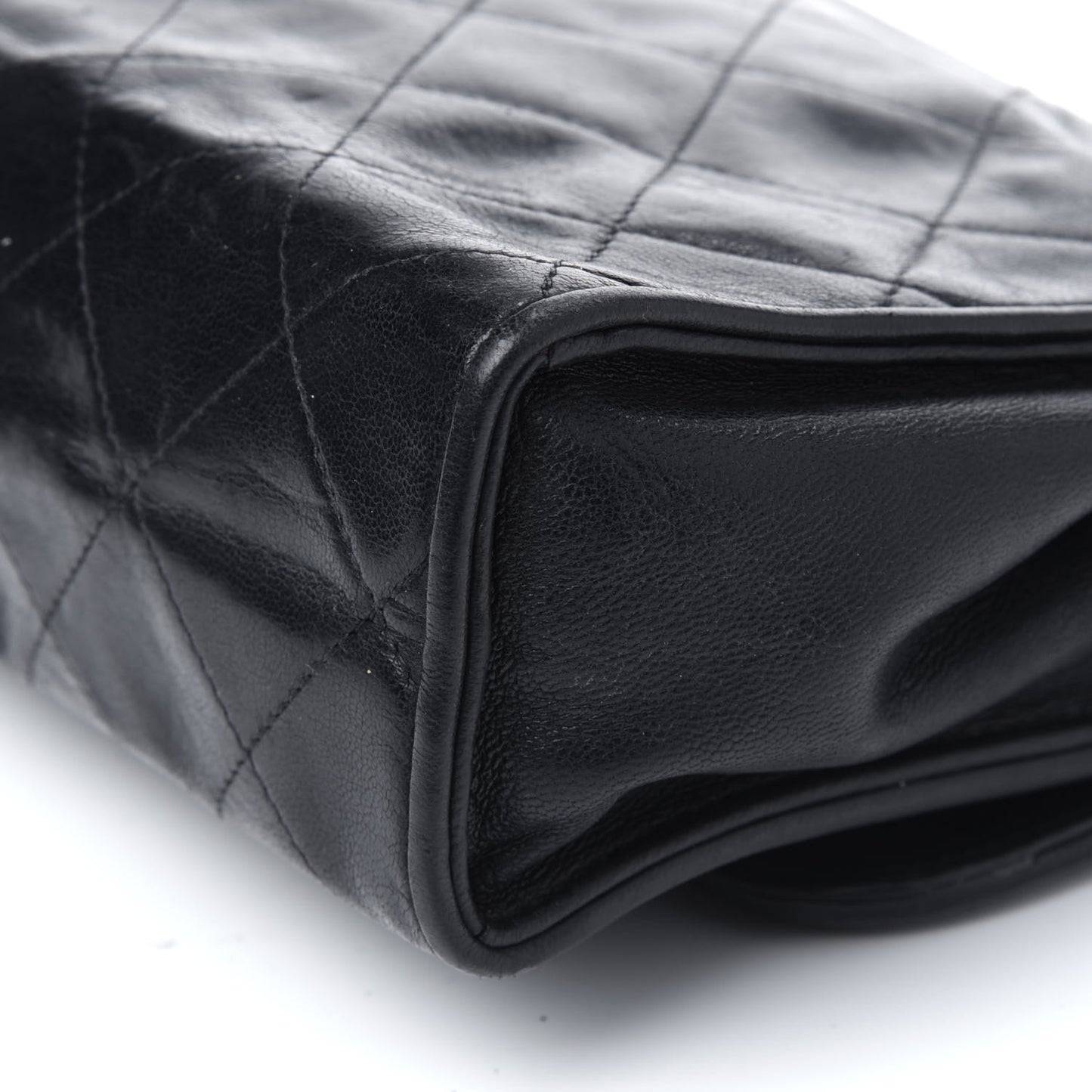 Lambskin Quilted Small Tassel Single Flap Black