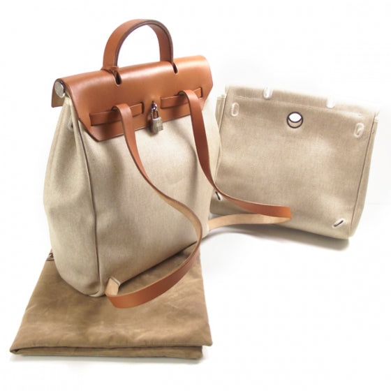 Hermes Toile HERBAG Oatmeal 3 of 11