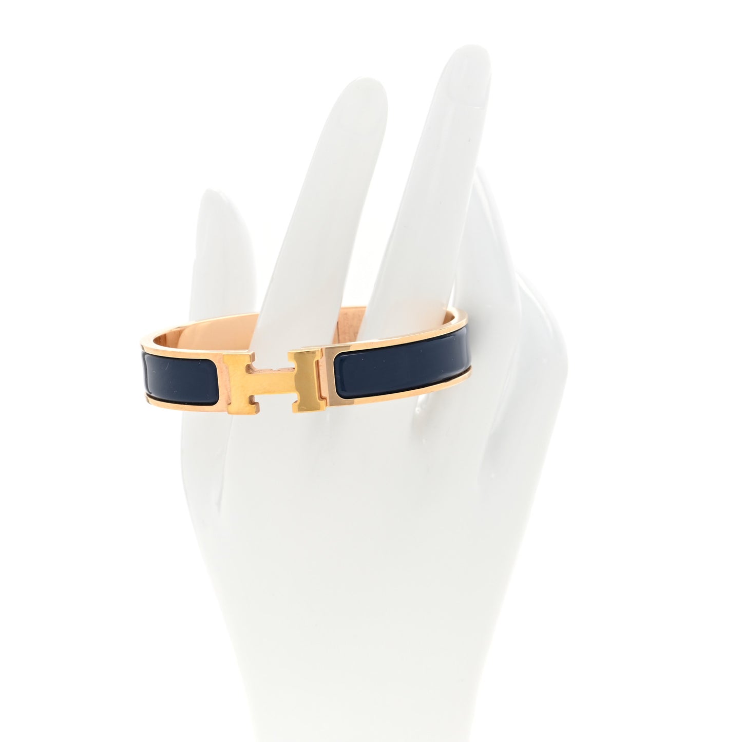 Enamel Narrow Clic Clac H Bracelet Bleu Biarritz