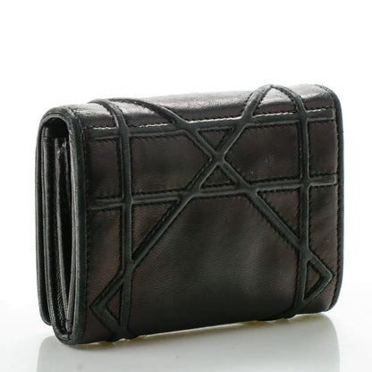Christian Dior Lambskin Cannage Diorama Compact Wallet Black 3 of 8