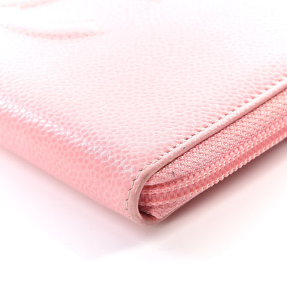 Chanel Caviar Large Timeless CC Zip Around Wallet Pink 4 of 12
