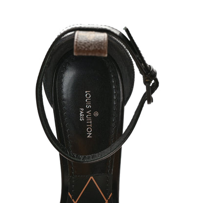 Louis Vuitton Calfskin Monogram Eldorado Sandals 37.5 Black 7 of 8
