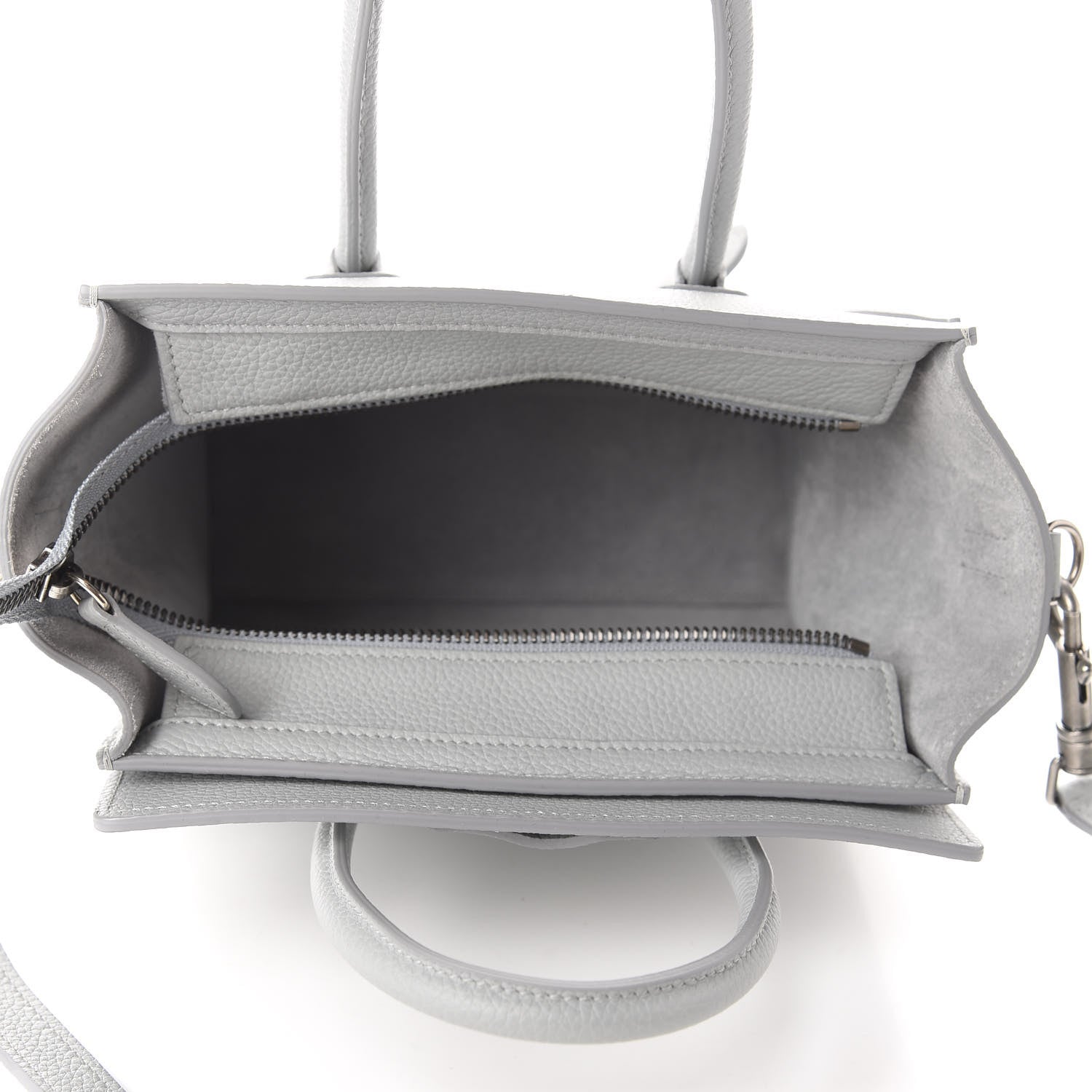 Celine Drummed Calfskin Nano Luggage Mineral 5 of 10