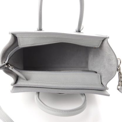 Celine Drummed Calfskin Nano Luggage Mineral 5 of 10