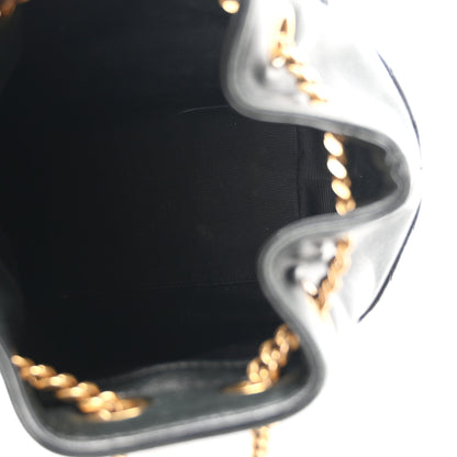 Saint Laurent Lambskin Matelasse Monogram Joe Nano Bucket Bag Black 5 of 10