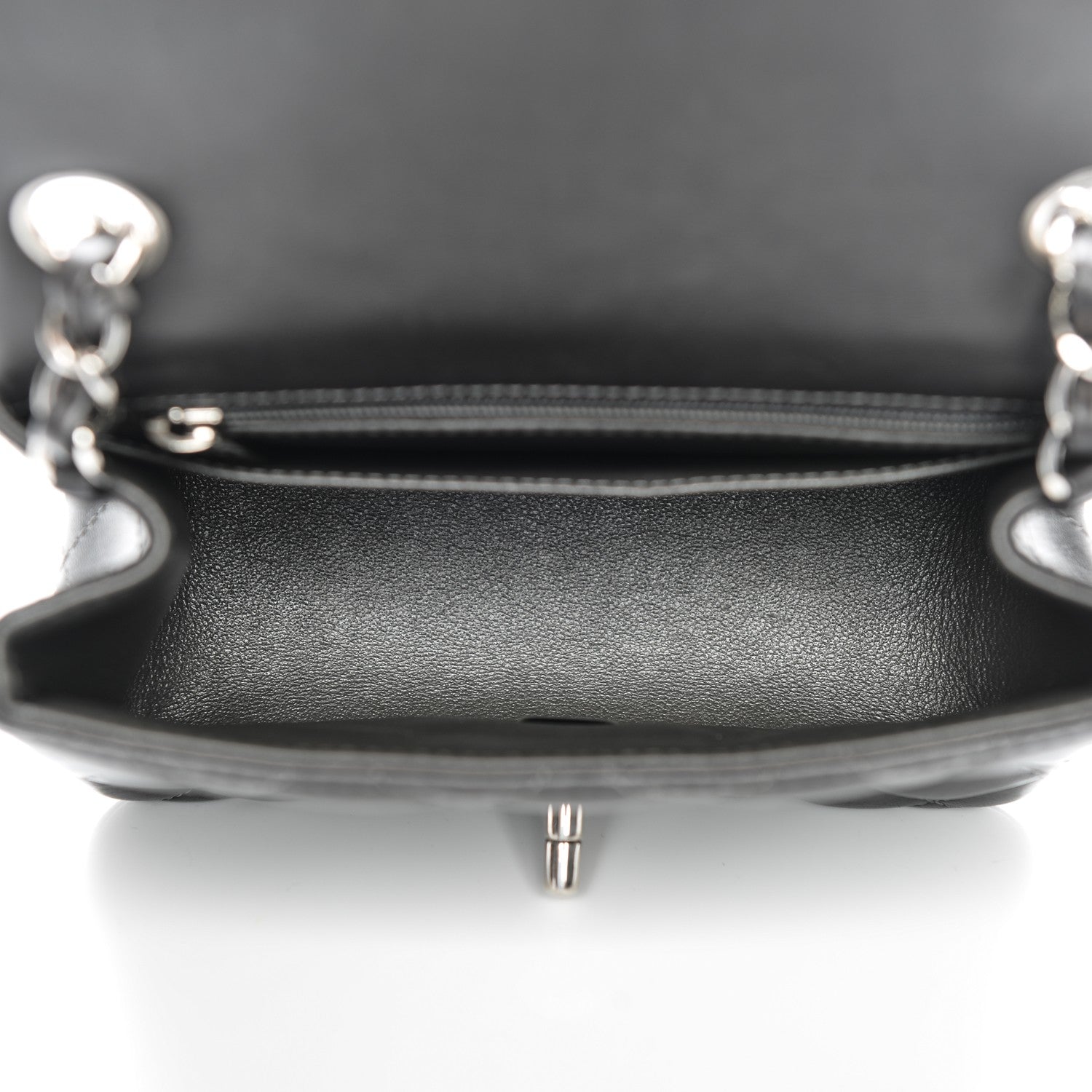Chanel Lambskin Quilted Mini Square Flap Dark Grey 12 of 14