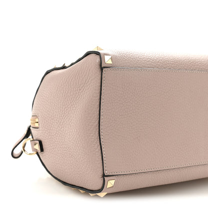 Valentino Garavani Pebbled Calfskin Rockstud Bowling Bag Poudre 8 of 9