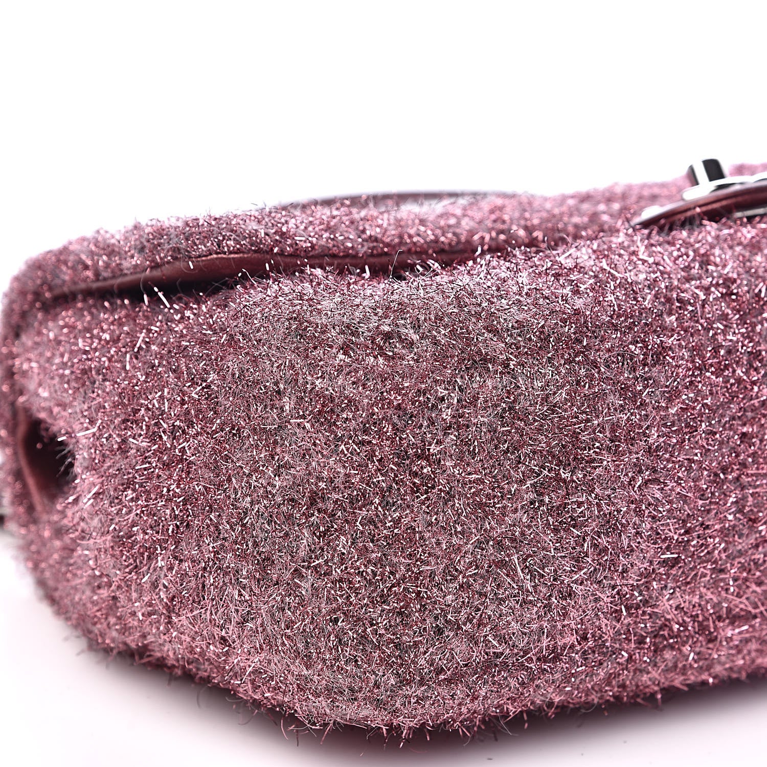 Chanel Lurex Knit Medium Pluto Glitter Flap Pink 8 of 11