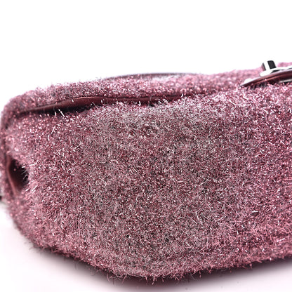 Chanel Lurex Knit Medium Pluto Glitter Flap Pink 8 of 11