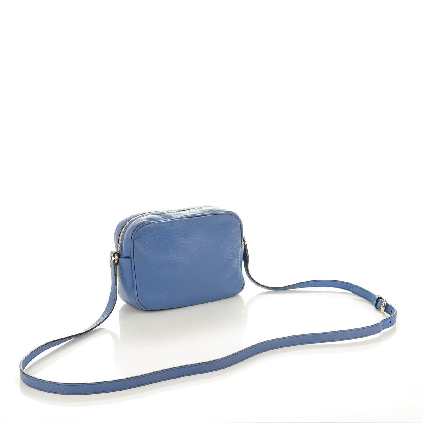 Pebbled Calfskin Small Soho Disco Bag Periwinkle