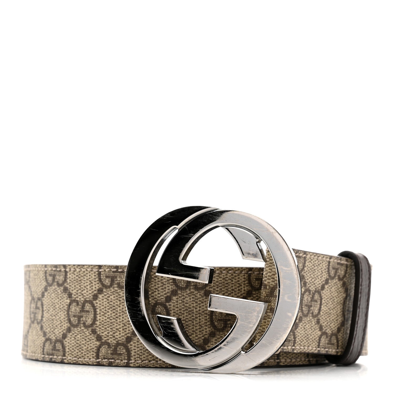 Gucci GG Plus Monogram Interlocking G Belt 95 38 Dark Brown 1 of 5