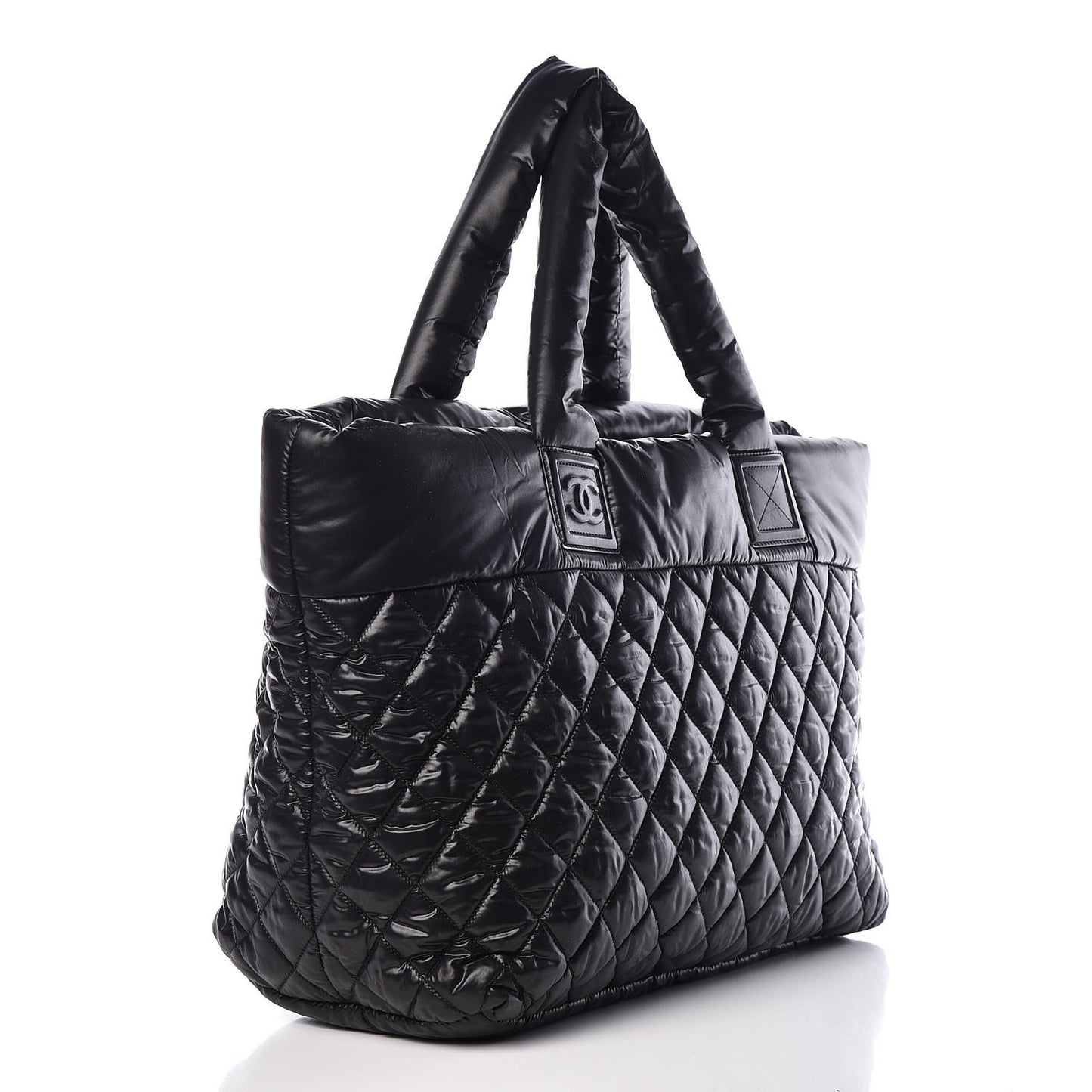 Nylon Quilted Large Coco Cocoon Tote Black