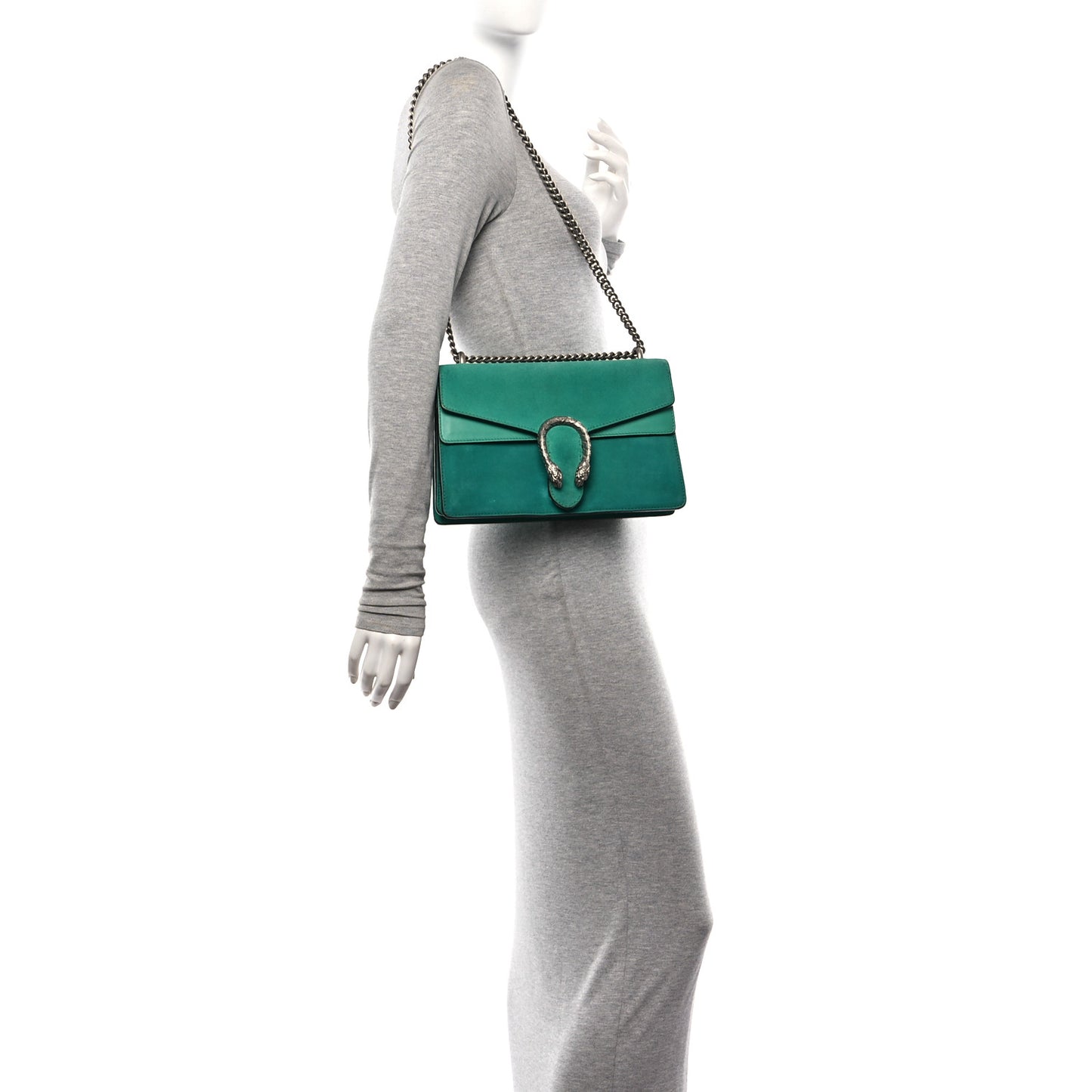 Suede Small Dionysus Shoulder Bag Green