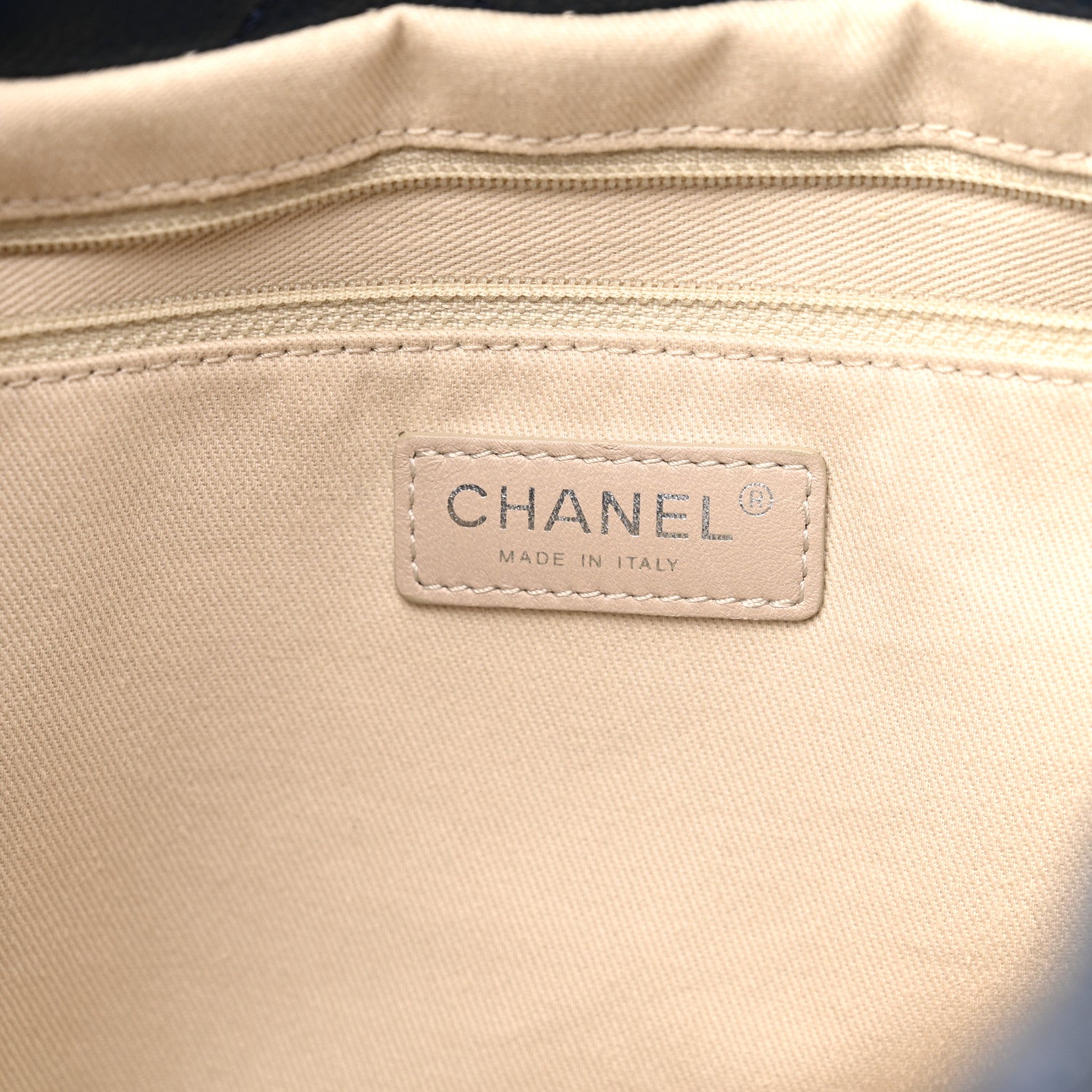 Chanel Caviar Quilted Timeless CC Soft Tote Navy Blue 6 of 10