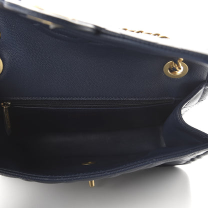 Chanel Caviar Quilted Medium Sweet Classic Flap Navy Blue 5 of 10
