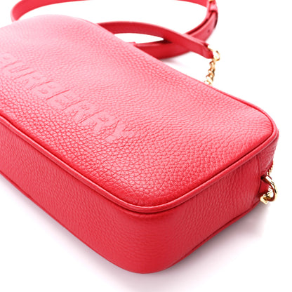 Burberry Calfskin Monogram Embossed Elongated Camera Bag Red 10 of 10