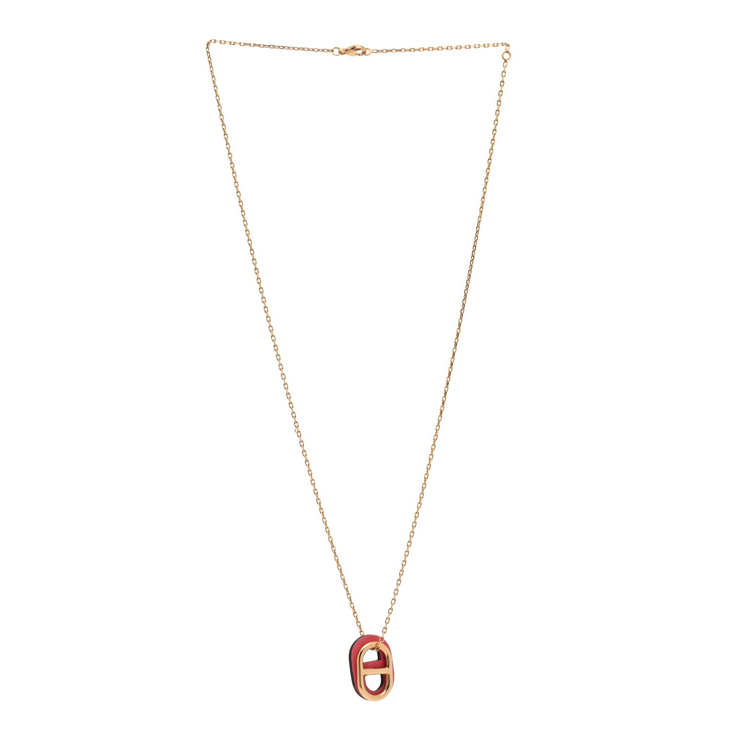 Hermes Swift O'Maillon Pendant Necklace Rose Azalee 3 of 7