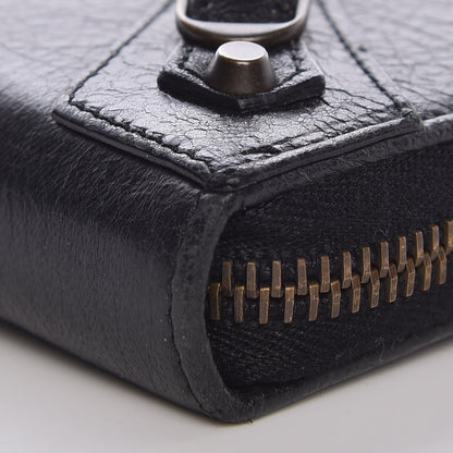 Balenciaga Agneau Classic Hardware Continental Zip Around Wallet Black 8 of 10