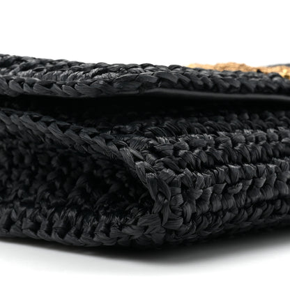 Saint Laurent Raffia Monogram Tassel Kate 99 Black 9 of 10