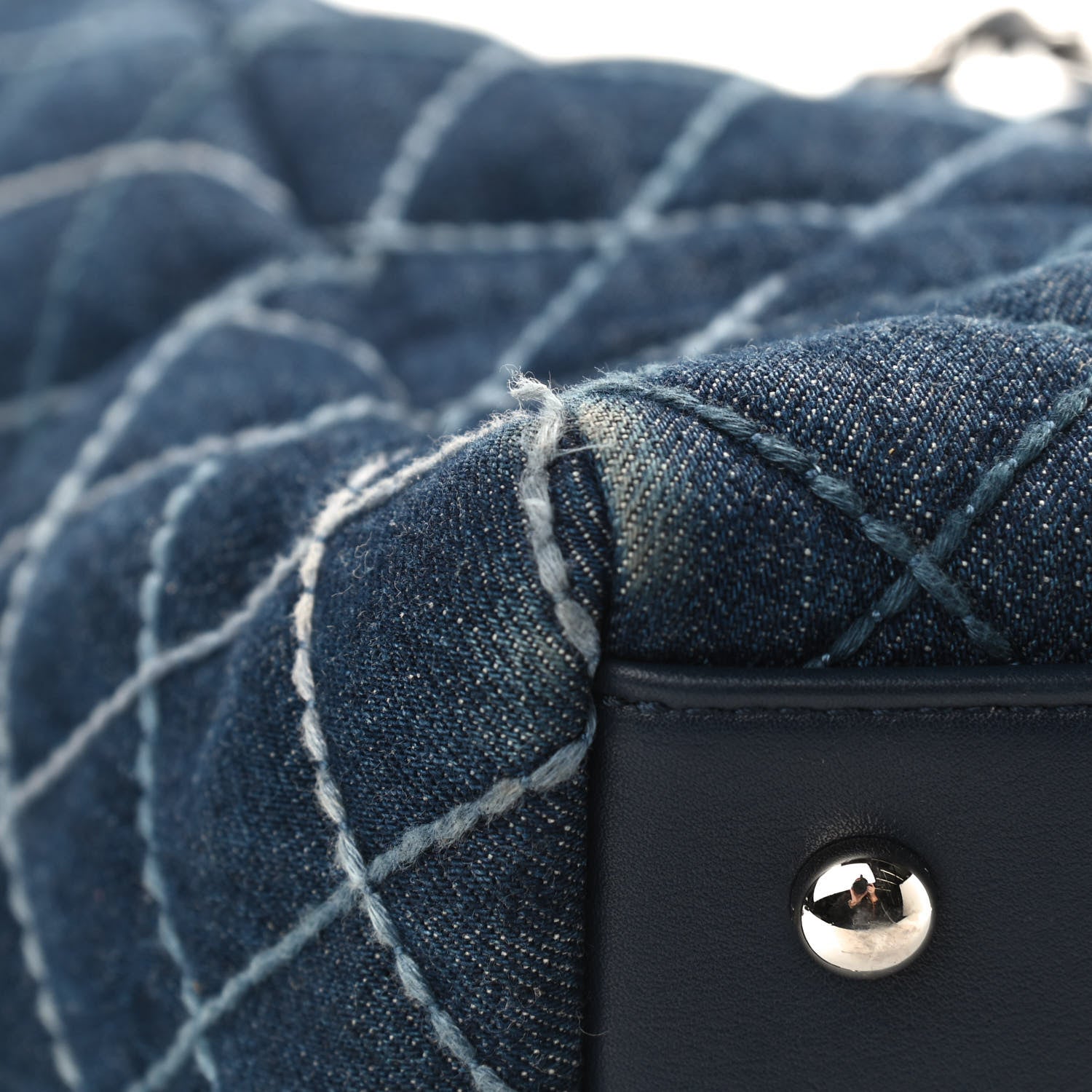Chanel Denim Quilted Medium Coco Handle Shopping Tote Blue 11 of 13
