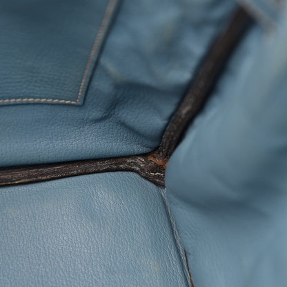 Hermes Taurillon Clemence Birkin 35 Blue Jean 35 of 38