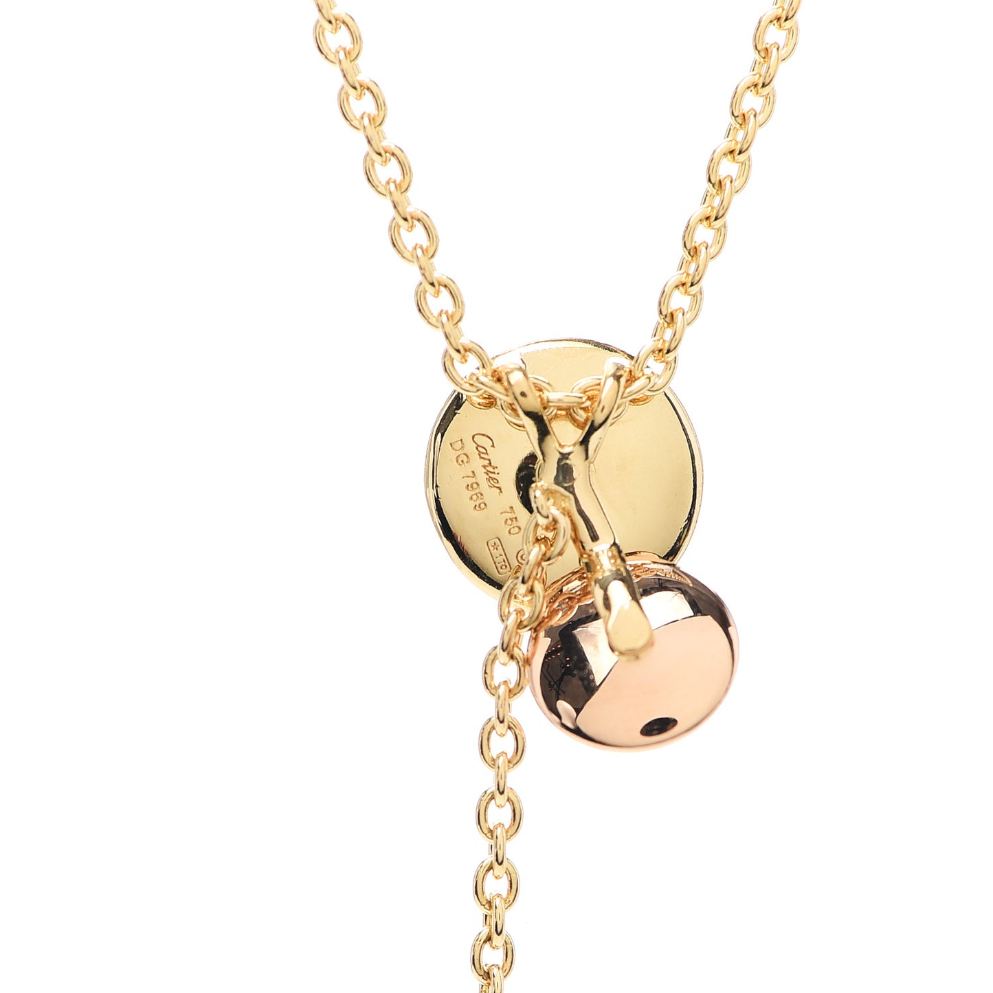 18K Pink Yellow White Gold Sweet Trinity Drop Necklace