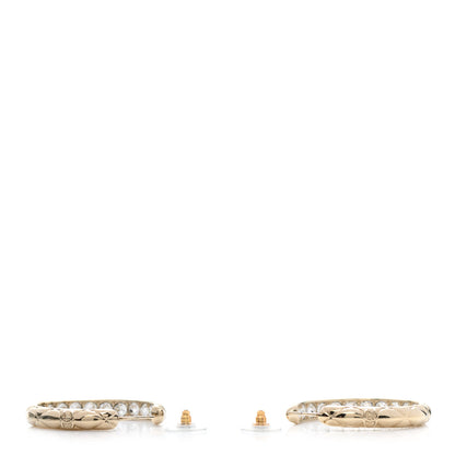 Chanel Metal Quilted CC Hoop Earrings Gold 3 of 5