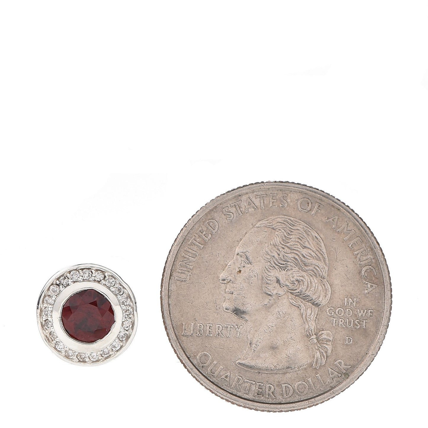 Sterling Silver Diamond Garnet 8mm Petite Albion Earrings