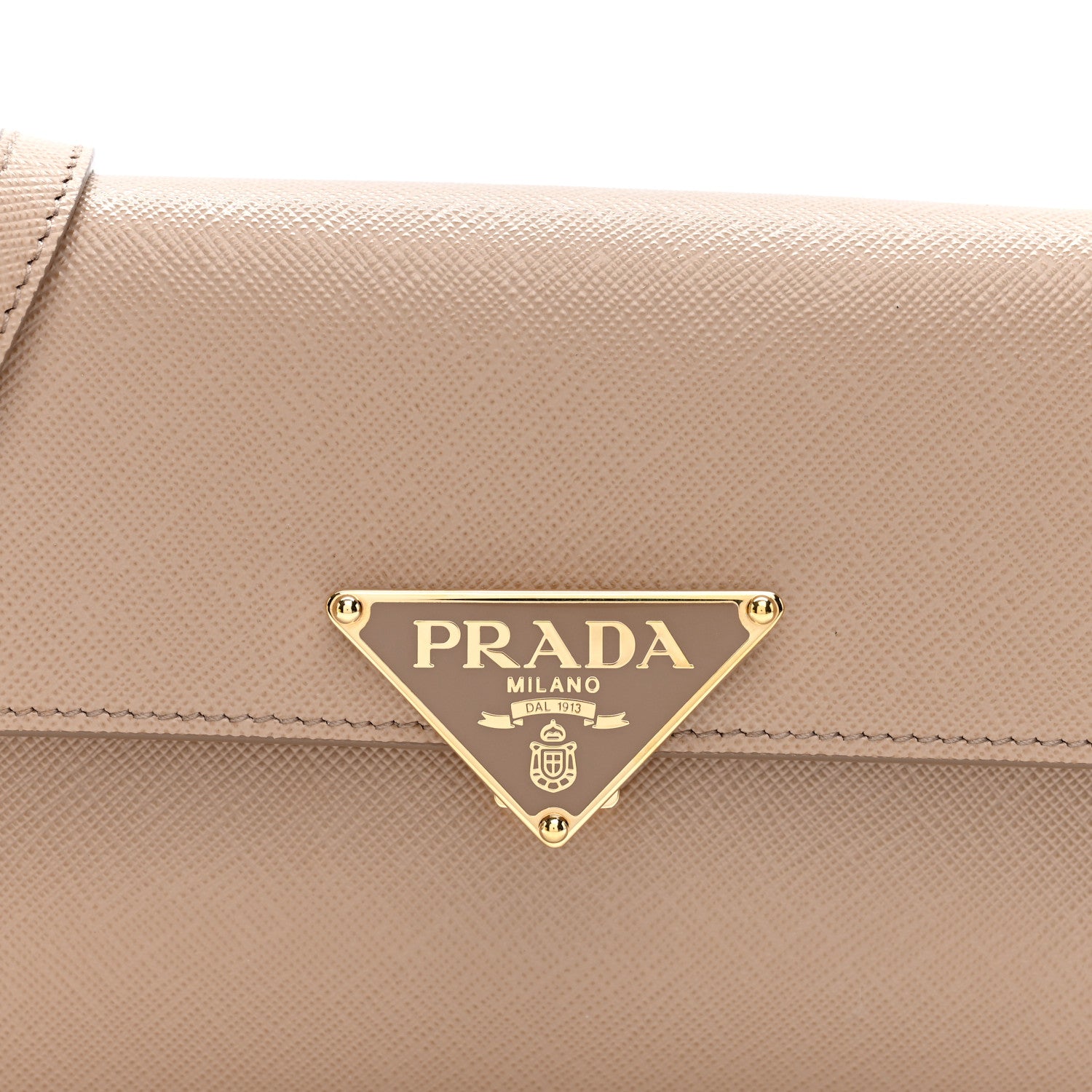 Prada Saffiano Lux Mini Triangle Embleme Flap Shoulder Bag Cammeo 6 of 8