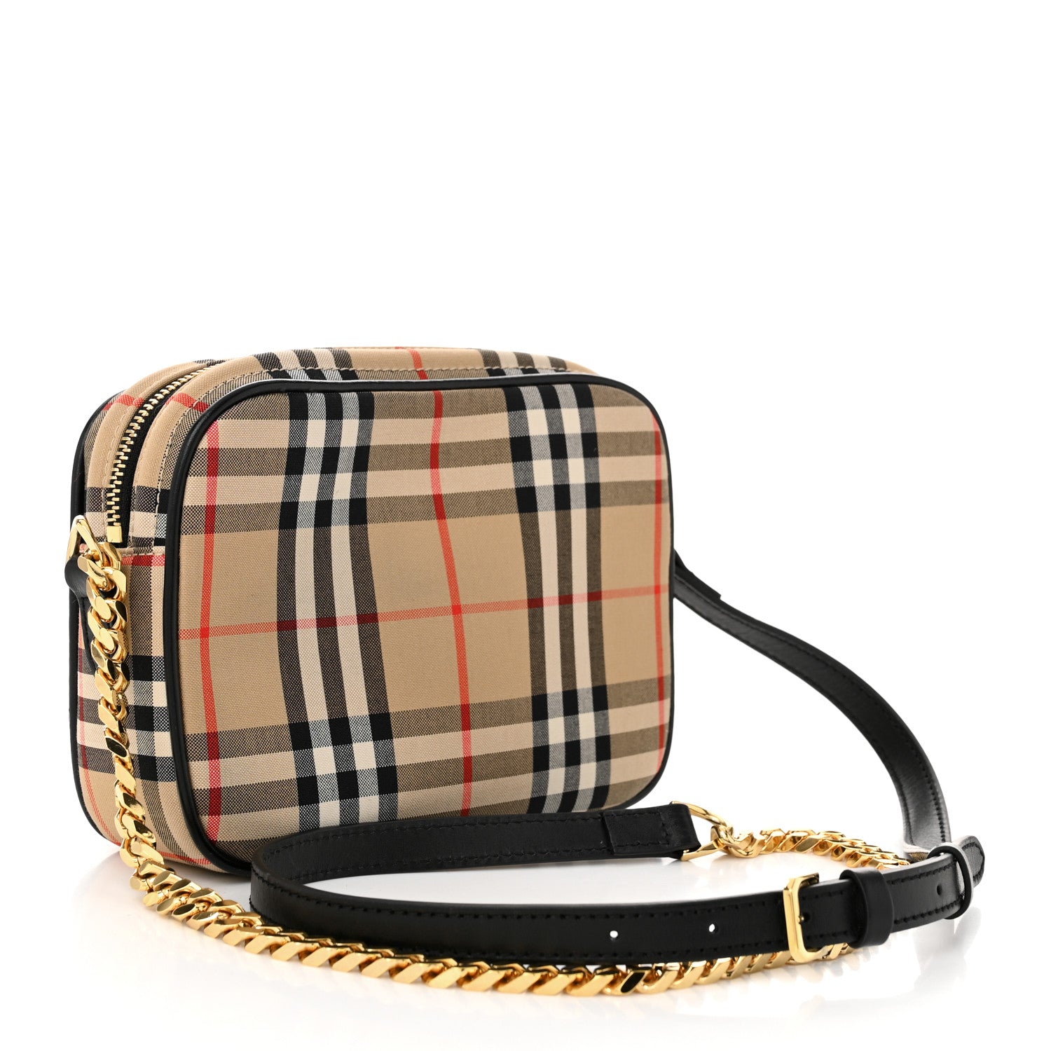 Burberry Calfskin Vintage Check Camera Bag Archive Beige 3 of 10