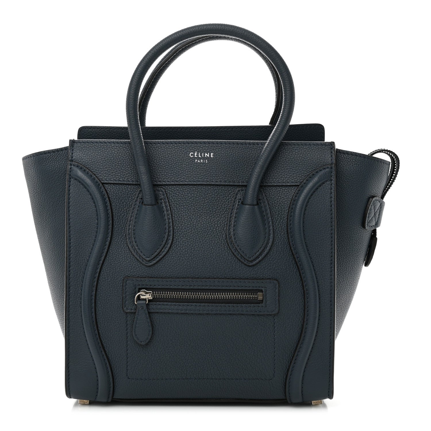Celine Baby Drummed Calfskin Micro Luggage Petrol 1 of 9