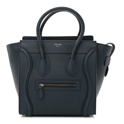 Celine Baby Drummed Calfskin Micro Luggage Petrol 1 of 9