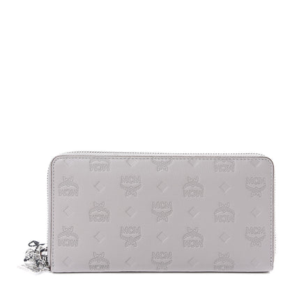 MCM Calfskin Ottomar Monogram Klara Zip Wallet Grey 1 of 7