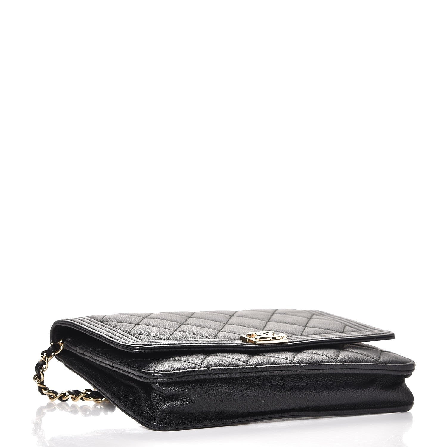 Chanel Caviar Quilted Boy Wallet On Chain WOC Black 5 of 10