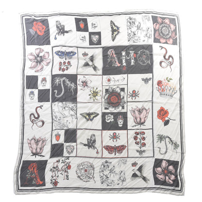 Alexander McQueen Modal Wool Rose Print Scarf Multicolor 1 of 3