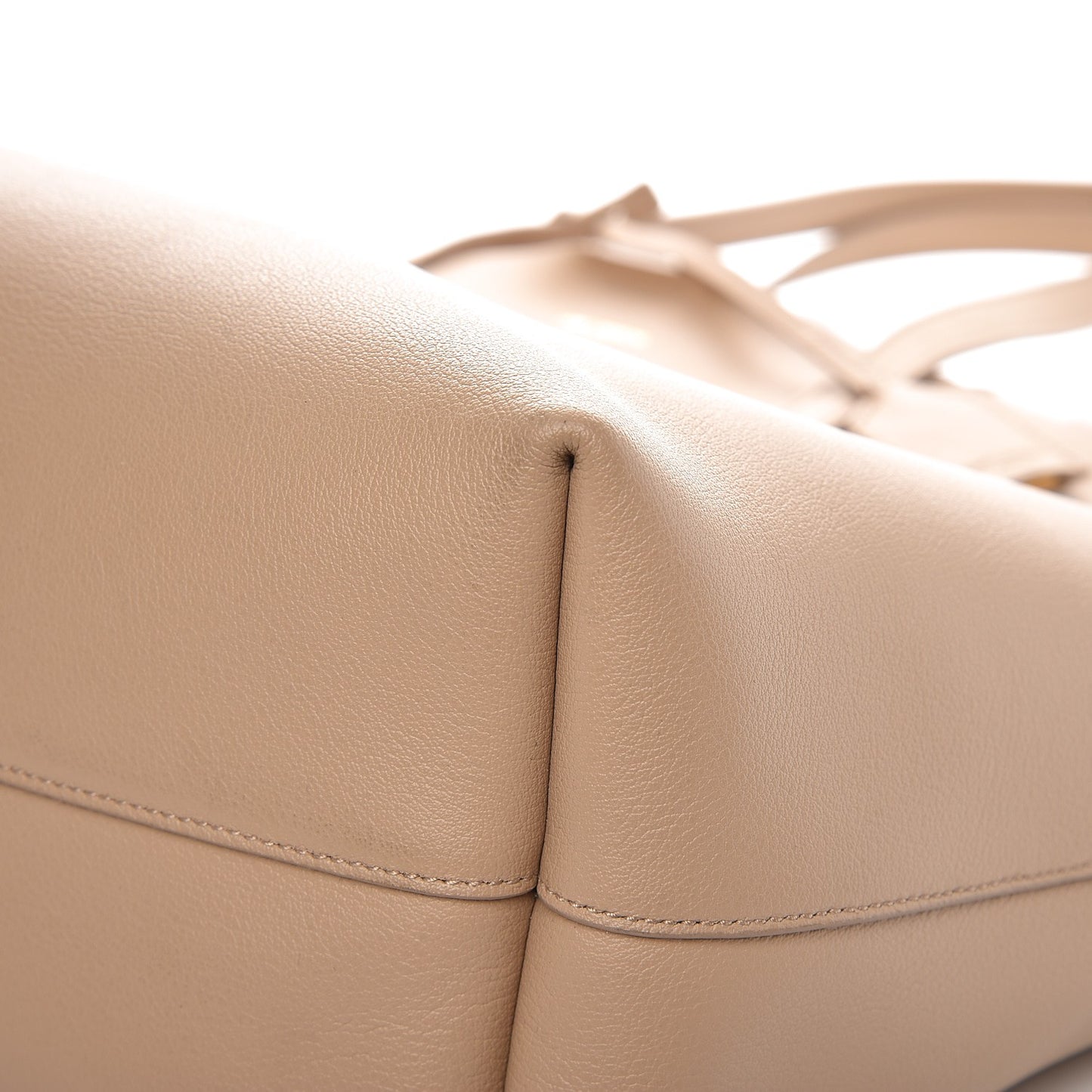 Calfskin Large Shopping Tote Dark Beige