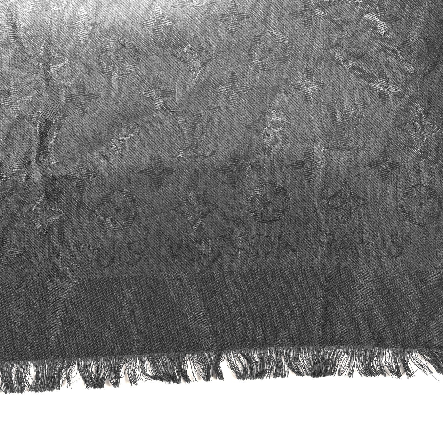 Silk Wool Blurrygram Shawl Blue