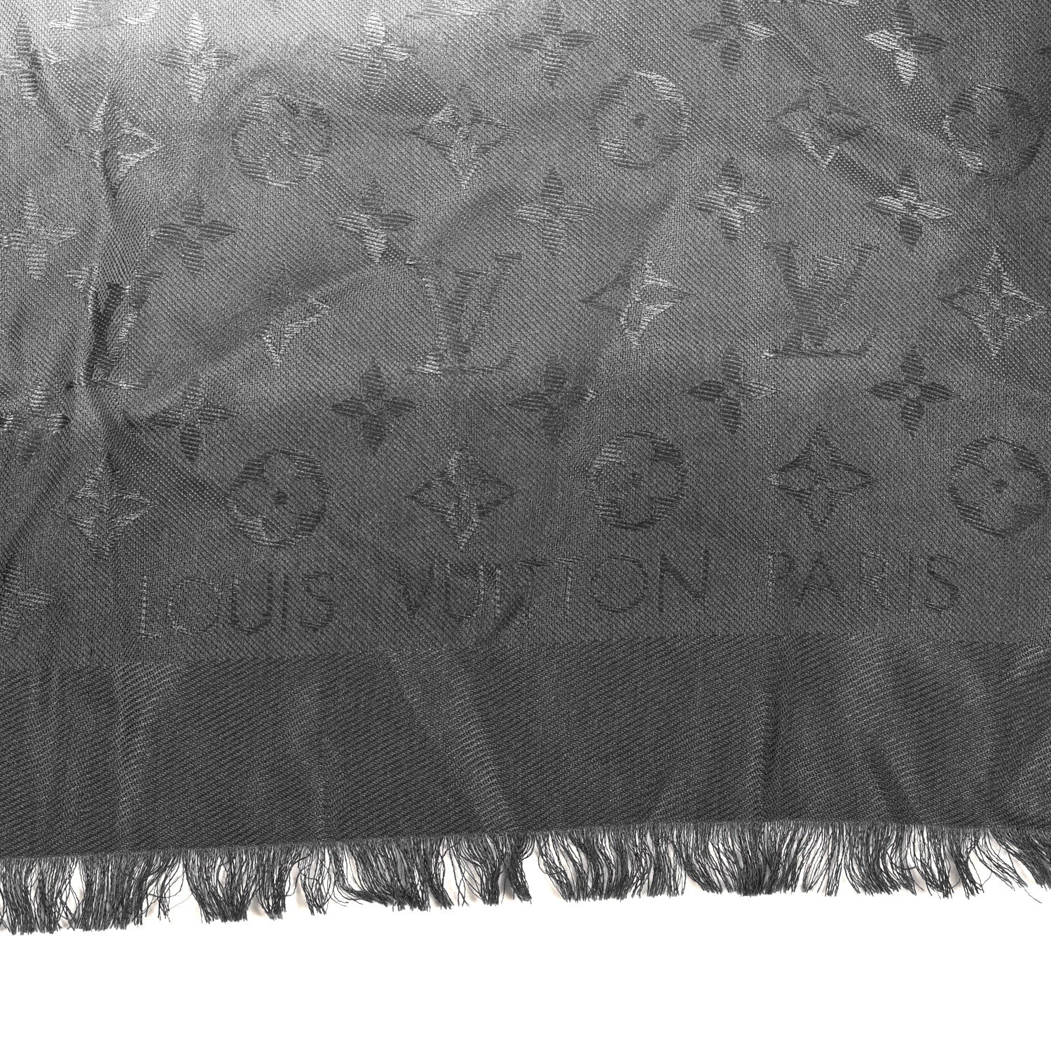 Louis Vuitton Silk Wool Blurrygram Shawl Blue 3 of 4