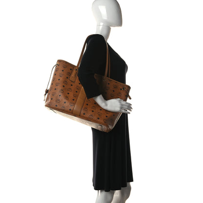 MCM Visetos Medium Liz Reversible Shopper Tote Cognac 2 of 20
