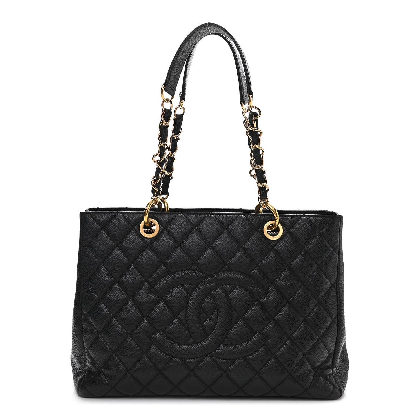Caviar Quilted Grand Shopping Tote GST Black