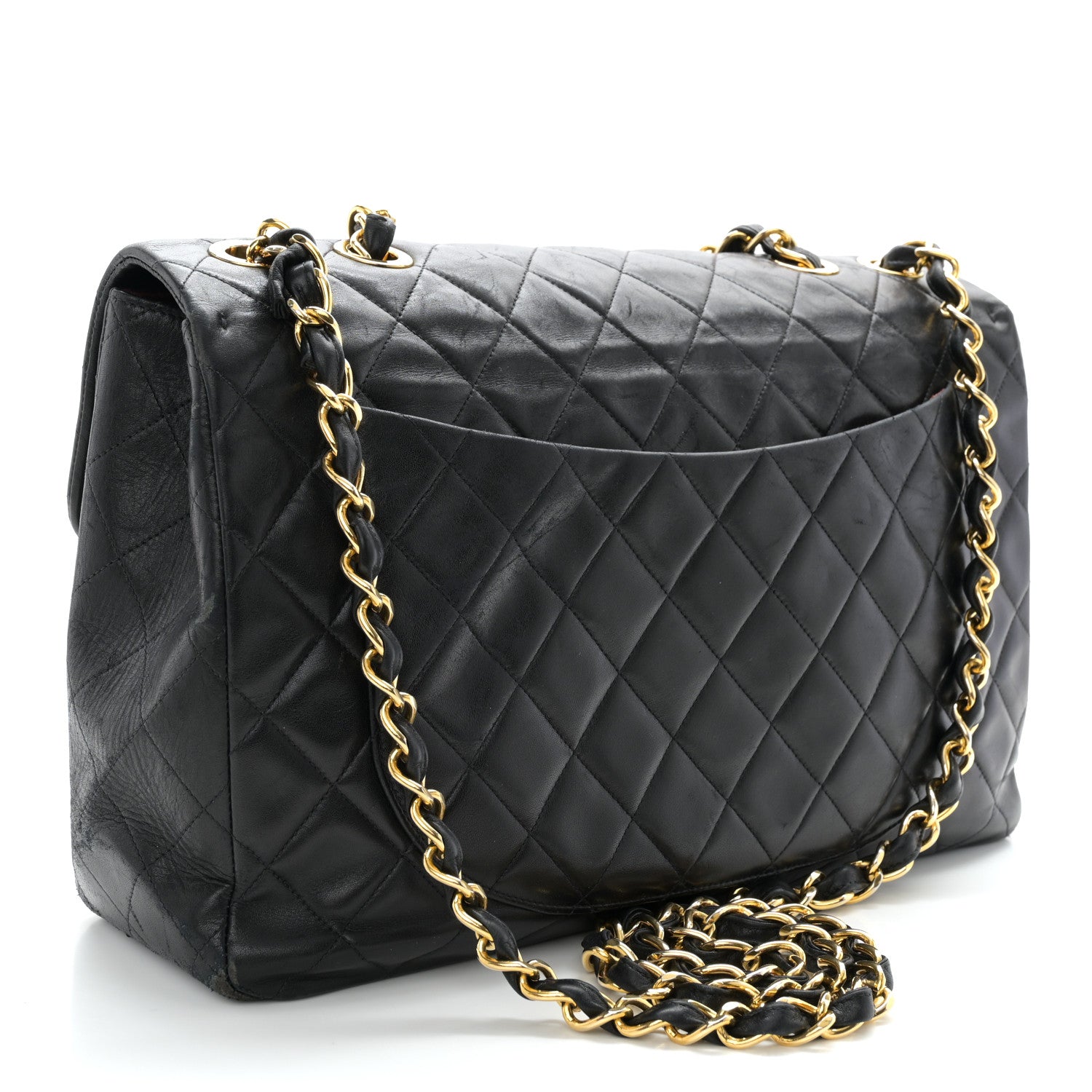 Chanel Lambskin Quilted XL Jumbo Single Flap Black 3 of 15