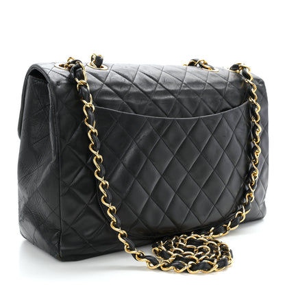 Chanel Lambskin Quilted XL Jumbo Single Flap Black 3 of 15