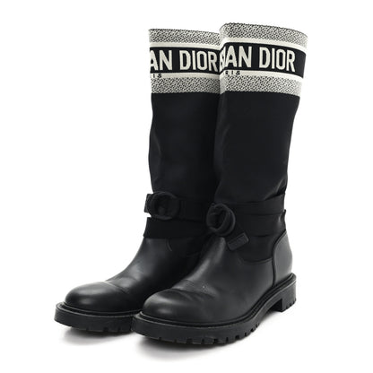 Christian Dior Calfskin Technical Fabric D-Major Boots 39 Black White 4 of 9