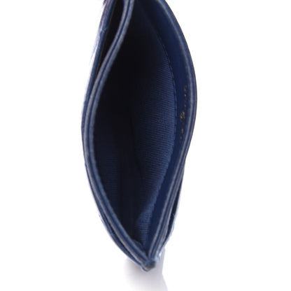 Chanel Lambskin Chevron Quilted Card Holder Blue 5 of 10