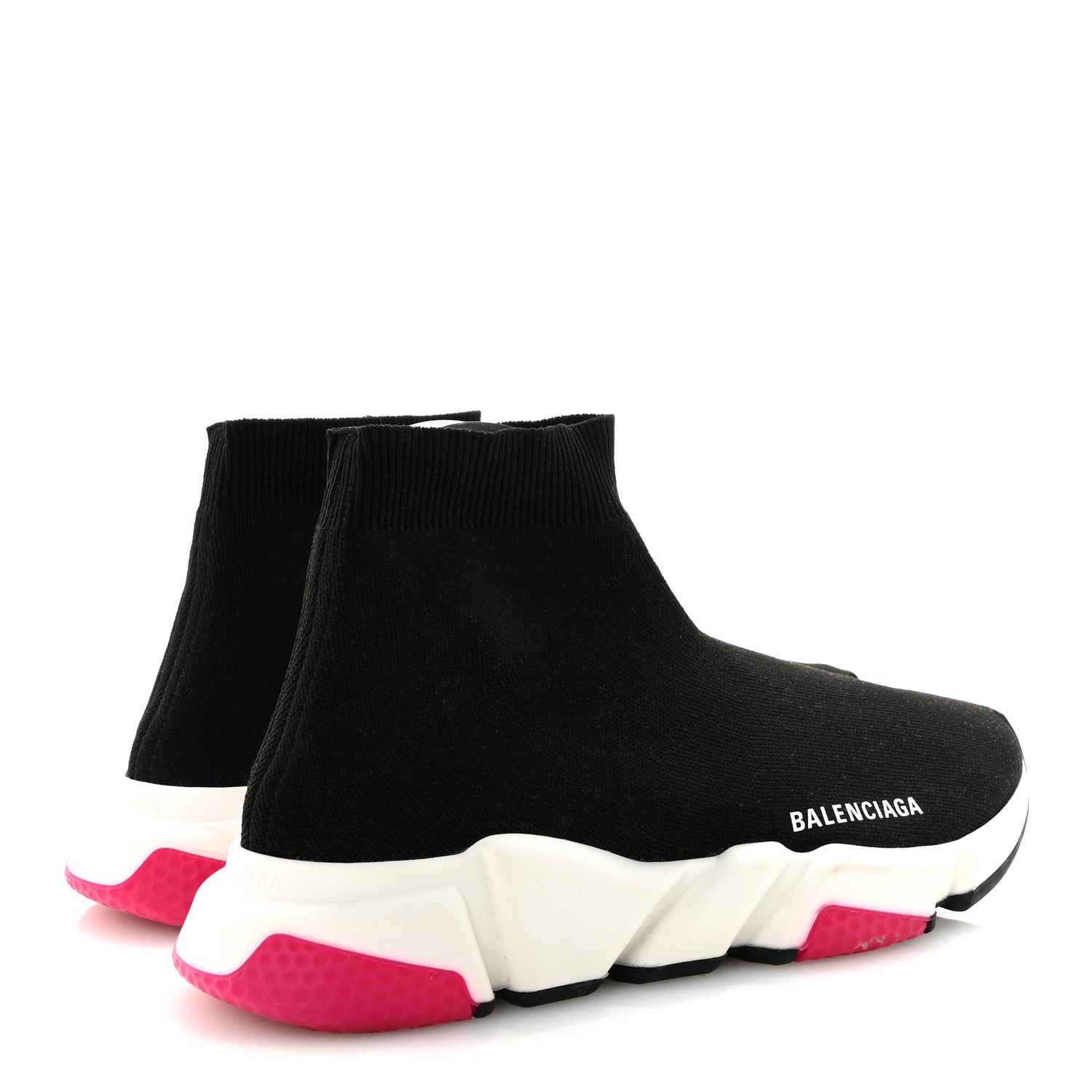 Balenciaga Neoprene Knit Womens Speed Sneakers 41 Black Pink 5 of 10